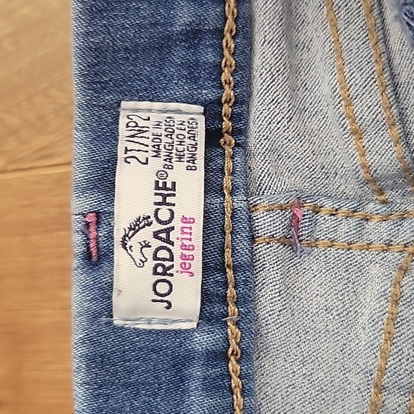 Girls Jordache jegging blue pink stripe 2T - Picture 3 of 6